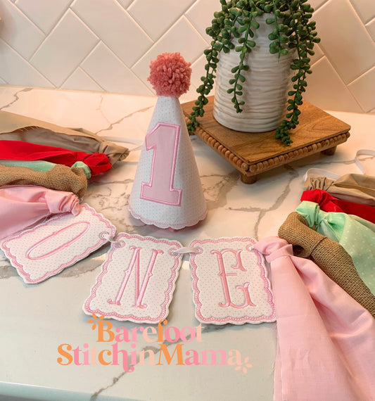 Pink First Birthday Set